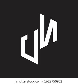 UN Initial Letters logo monogram with up to down style