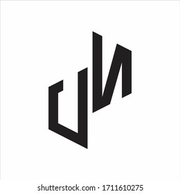UN Initial Letters logo monogram with up to down style
