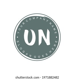UN Initial logo Branding Brush wedding business