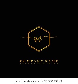 UN Initial luxury handwriting logo vector