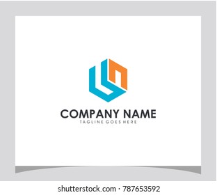 UN initial modern symbol icon letter logo brand company design vector EPS 10