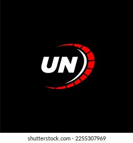 UN initial monogram for automotive logo with speed image design vector