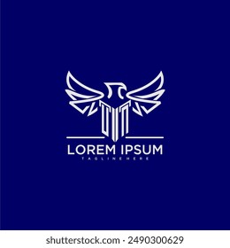 UN initial monogram for business logo with eagle image