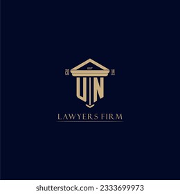 UN initial monogram lawfirm logo with pillar design