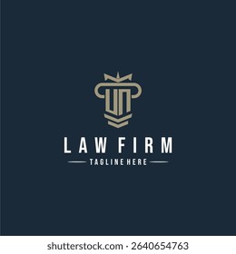 UN initial monogram logo law firm with pillar design