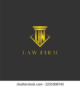 UN initial monogram logo for lawfirm with creative polygon design