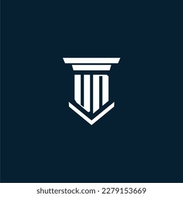 UN initial monogram logo lawfirm with pillar design