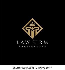 UN initial monogram logo for lawfirm with pillar in creative square design