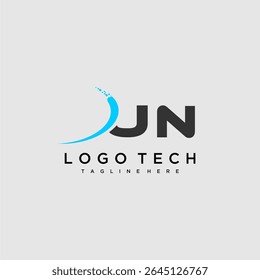 Monograma inicial da ONU para design de logotipo de tecnologia