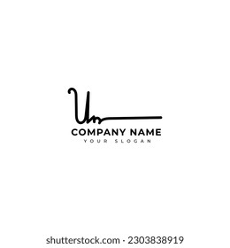 Un Initial signature logo vector design