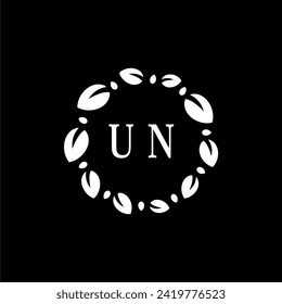 UN Initials Letter Nature Logo Vector Art Icons and Graphics