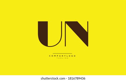 UN initials monogram letter text alphabet logo design