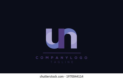 UN initials monogram letter text alphabet logo design