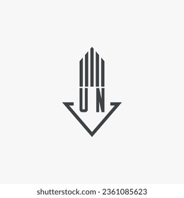 UN initials Real Estate Logo stock illustration. Logo vector