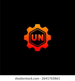 UN Initials Tech Logo Vector Art Icons and Graphics