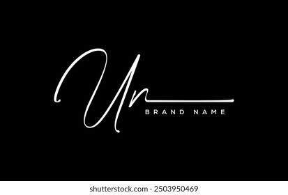 UN letter beauty handwriting vector logo. 