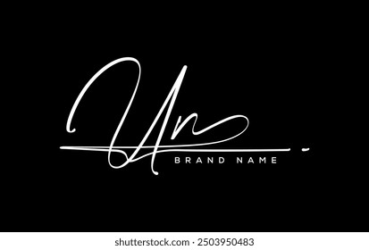 UN letter beauty handwriting vector logo. 