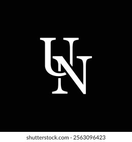 UN letter logo concept isolated on white background. NU Logo