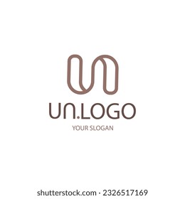 un Letter Logo Design with Creative Modern Trendy Typography and Black Colors.