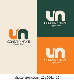 "UN" Letter Logo Design, Minimalist and Modern