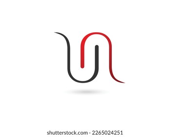 UN letter logo design. NU logo. N logo. U letter