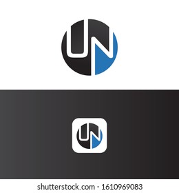 UN Letter Logo Design Template Vector