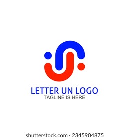 UN letter logo design. Vector