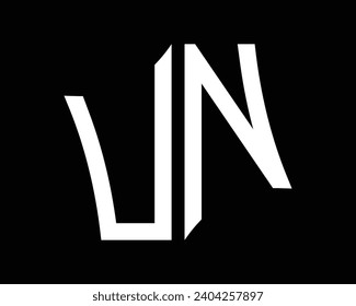 UN letter logo design vector art