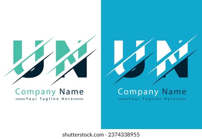 UN Letter Logo Vector Design Concept Elements