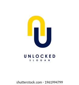 UN letters. vector logo monogram alphabet minimalist design