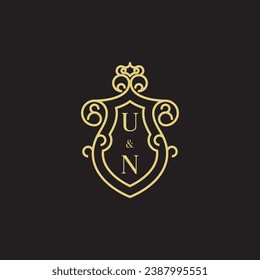 UN line vintage initial logo in high quality professional design that will print well across any print media