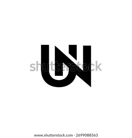 UN logo design. Initial letter u and n serif font style. Creative classic company name typography. Trendy logotype or identity. Vector illustration.