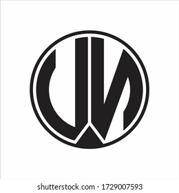 UN Logo monogram circle with piece ribbon style on white background