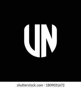 un logo monogram with circular shape shield design template