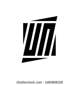 UN Logo monogram with modern style concept design template isolated on white background