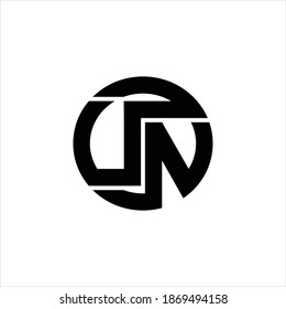 UN Logo monogram with rounded line swipe design template on white background