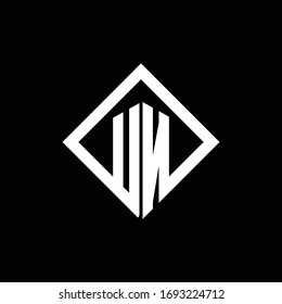 UN logo monogram with square rotate style design template