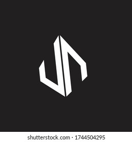 UN Logo monogram with standout triangle shape ribbon design template