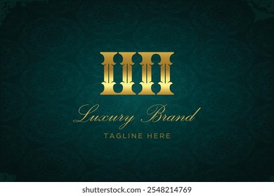 DESIGN DO LOGOTIPO DA CARTA DE LUXO DA ONU. É um logotipo de monograma de letras de luxo, este logotipo é feito pela combinação de duas letras