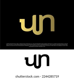 UN minimal logo design with vector file .eps, Letters un joint logo, un font typography