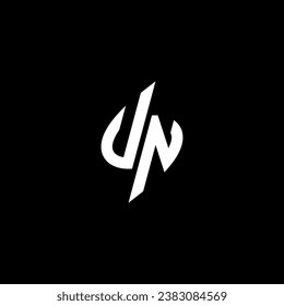 UN monogram esport logo design with cool shape concept in vector