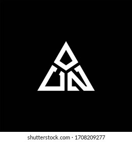 UN monogram logo with 3 pieces shape isolated on triangle design template