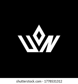 UN monogram logo with crown shape luxury style design template