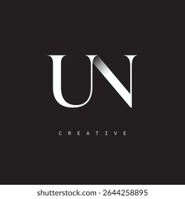 Marca mínima de carta elegante do logotipo do monograma da ONU para o luxo, moda   Marcas criativas	
