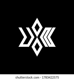 UN monogram logo with star shape and luxury style design template