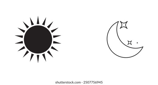 un and moon icon isolated on white background. Day and night. Vector illustration design eps 10