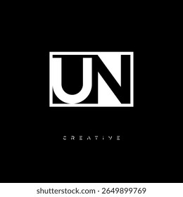 UN Negative Space Monogram – Minimalist Black and White Letter mark Logo for Creative Branding, Fashion Identity  Modern Design Concepts
