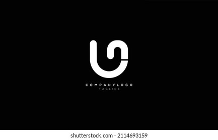 UN NU Abstract initial monogram letter alphabet logo design