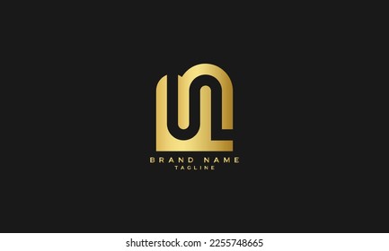 UN, NU, Abstract initial monogram letter alphabet logo design