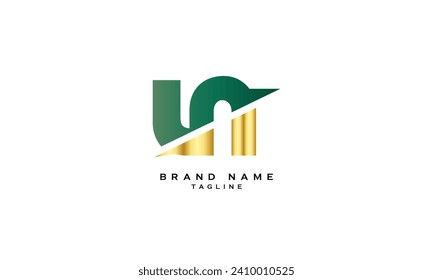 UN, NU, Abstract initial monogram letter alphabet logo design